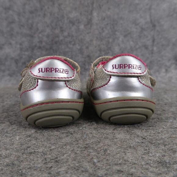 Stride Rite Surprize Shoe Baby 3 Mary Jane Pauline Glitter Adjustable Strap Grey - Picture 6 of 13